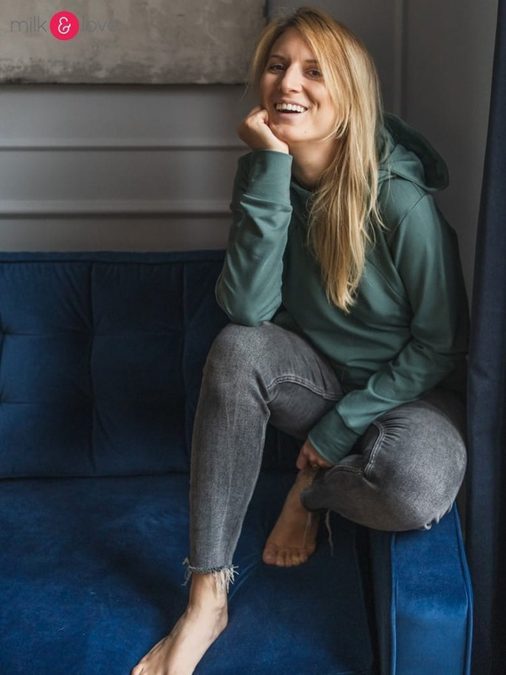 Milk Please bluza do karmienia Milk&Love z kapturem morska zieleń