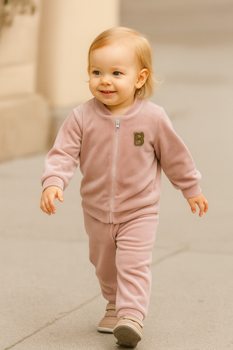 Dětská tepláková souprava Bear velour Bambarillo pink | Soft set
