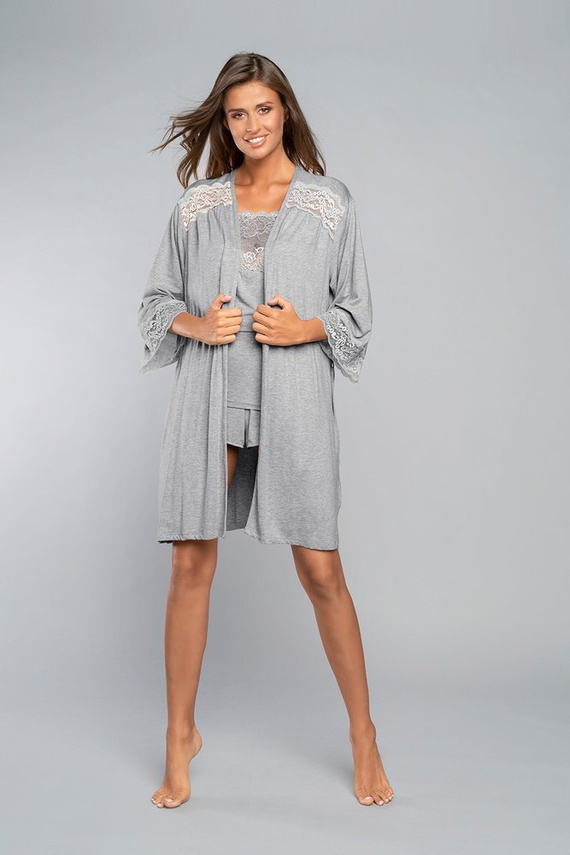 Župan Samaria Italian Fashion 3/4 rukáv - šedý