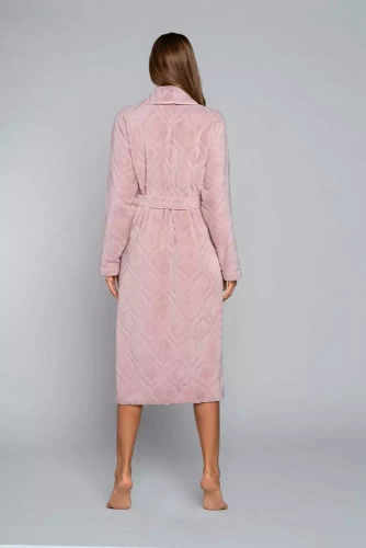 Morena Dámský fleecový župan Іtalian Fashion - pudrově růžový
