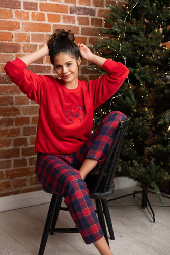 Dámské pyžamo Cordelia Sensis - tmavě modro-červené