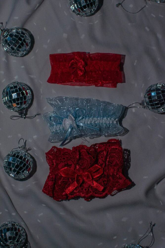 221 Šifonový podvazek De Lafense - světle modrý