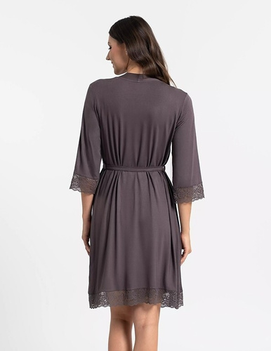 Dámský župan Moraj PDSZ4300-003 z viskózy s krajkou, zavazovací