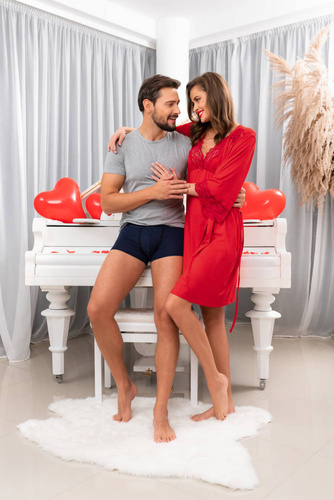 Noční košile Samaria s širokými ramínky Italian Fashion - červená