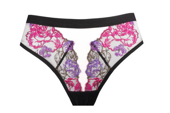 Figi koronkowe Estela Unikat, transparentne, eleganckie, czarne