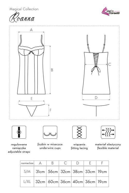 Roanna LC 90313 Set, košilka a tanga LivCo Corsetti Fashion