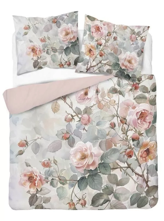 5305 3D povlečení z mikrovlákna s akvarelovými růžemi v pudrových tónech - Detexpol