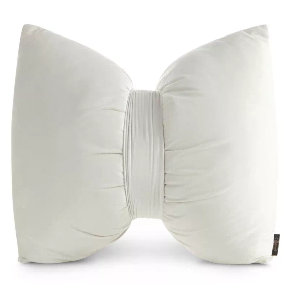 Eurofirany Vánoční polštář krémový 45x55 - sametová mašle