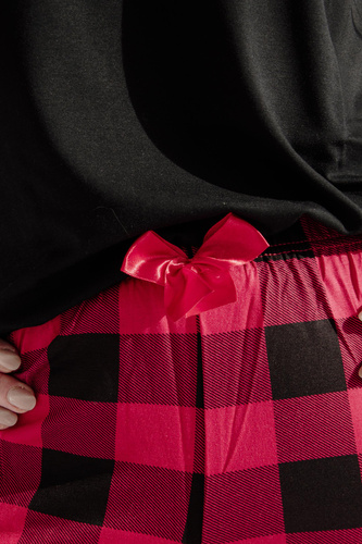 360 Kostkované pyžamové kalhoty Forex - červené