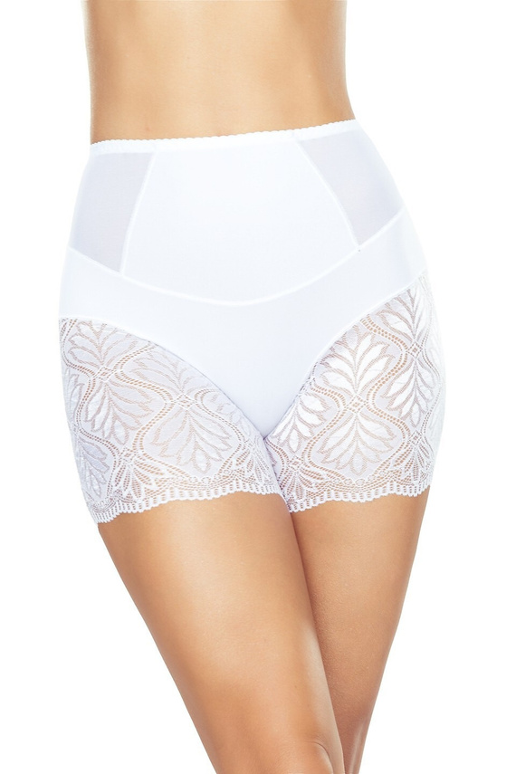 Eldar Vida white - tvarující kalhotky, vysoký střih, krajkové nohavičky, mikrovlákno