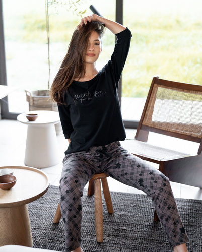 Sensis Reach For The Stars Dámské pyžamo - černohnědé