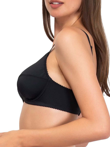 Donna 1962 Měkká podprsenka s kosticemi z mikrovlákna, bavlna, černá