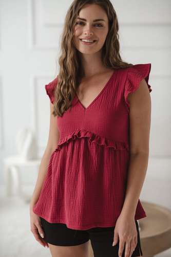 Milky Butterfly Těhotenská a kojící halenka - pohodlí a styl Milk&Love malinová