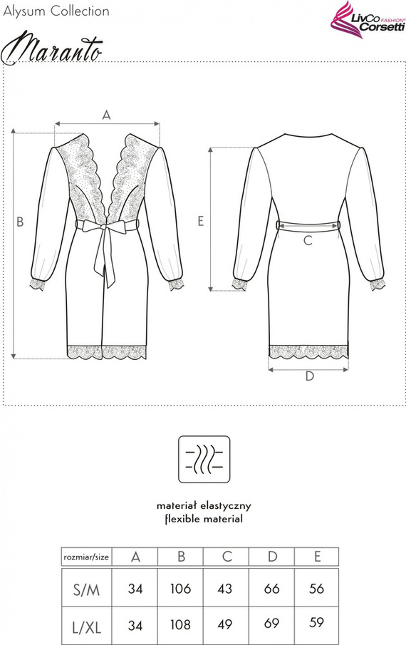 Maranto LC 90596 Alysum Collection dámský župan LivCo Corsetti