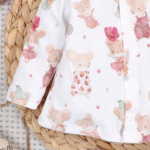 Nini Kojenecký Kabátek Little Mouse 100% Organická Bavlna – Polská Výroba