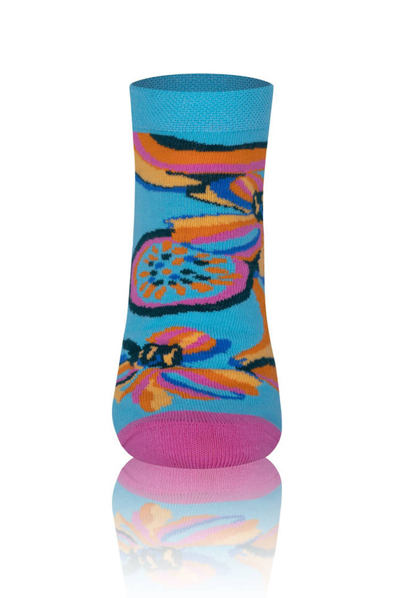 S141S Ponožky Zanzi Italian Fashion - rozcuchané/žluté/růžové