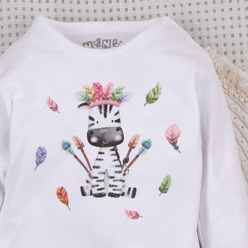 ABN-5550 Dětské body Nini Happy Animals z organické bavlny - pohodlí, bezpečnost a styl