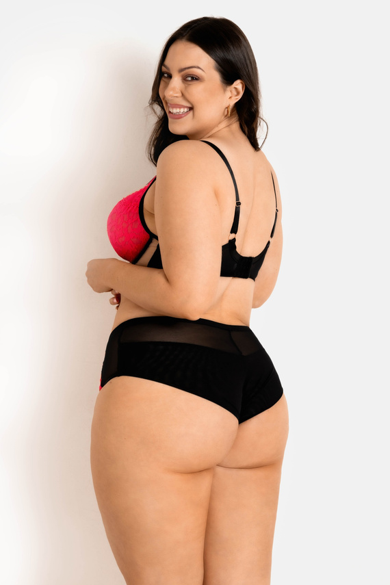 19232 Funny Plunge podprsenka Mediolano black-fluo - hluboký výstřih, smyslná, elegantní