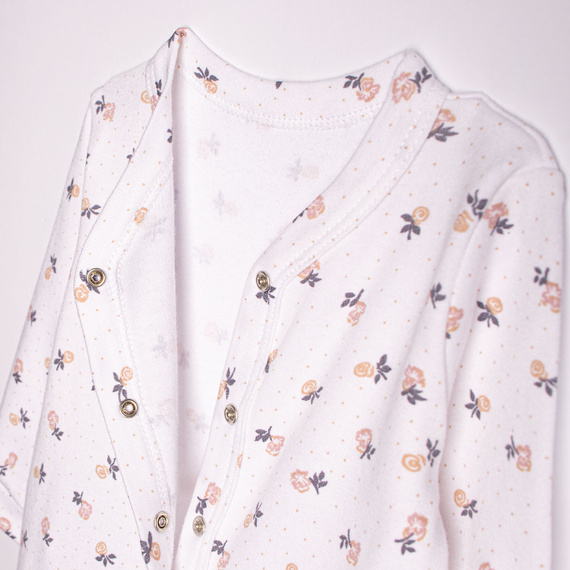 220031 Kojenecký overal Nicol 100% bavlna květiny s ťapkami