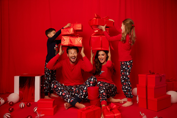 Rojas Pánské pyžamo s dlouhým rukávem, dlouhé kalhoty Italian Fashion - červená/potisk