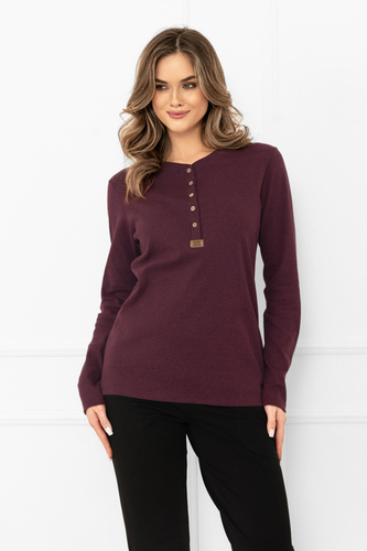 Gordo Dámská halenka Italian Fashion vínová - klasická, bavlna, dlouhý rukáv