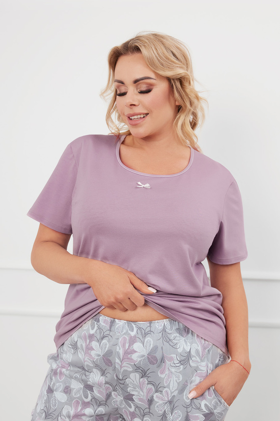 Ibena Dámské pyžamo s krátkým rukávem a 3/4 kalhotami Italian Fashion - heather/print