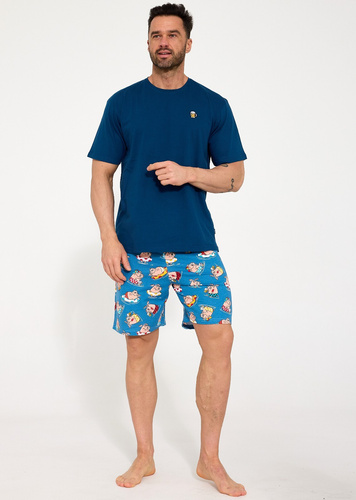 Pánské pyžamo Cornette 326/207 Beer 100% bavlna krátký rukáv