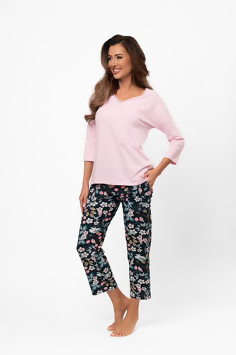 Dámské bavlněné pyžamo Marisal - 3/4 halenka, 7/8 kalhoty Italian Fashion