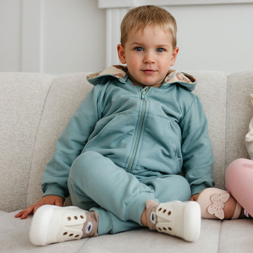 Tepláková souprava Beary Cool Eevi - šalvějová, top s klapkami na uši a kalhoty