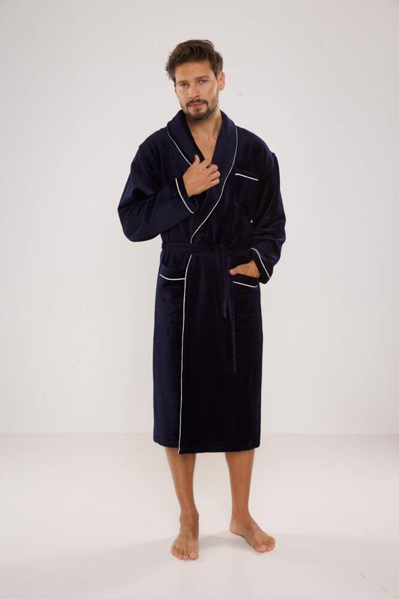 735 Manuele pánský župan De Lafense - tmavě modrý