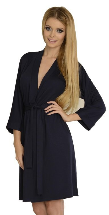 544 Vízový teplákový župan De Lafense - tmavě modrý