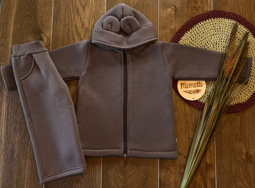 Dětská tepláková souprava DH117 čokoládová pěna - Mamatti
