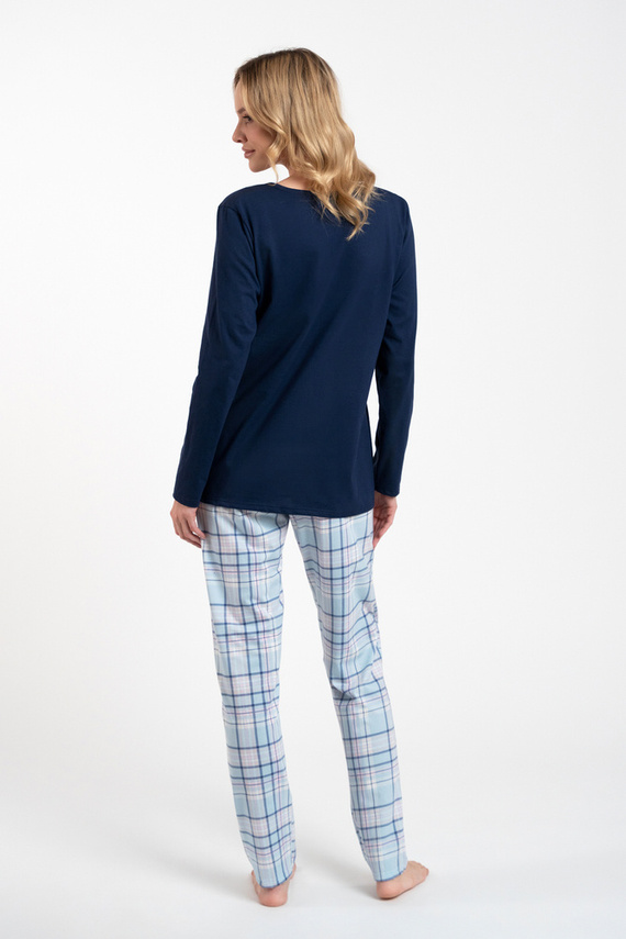 Emilly Dámské pyžamo a kalhoty s dlouhým rukávem Italian Fashion - granátová/potisk