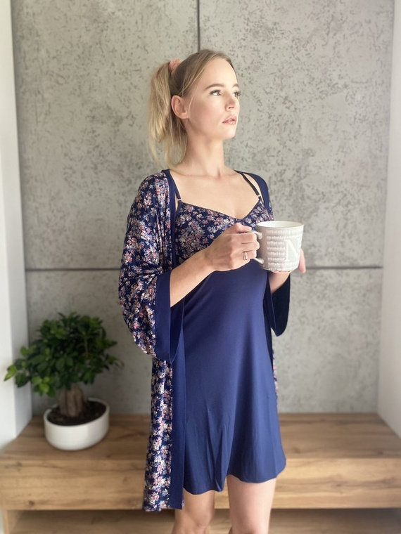 465 Mia Forex noční košile bez ramínek - tmavě modrá