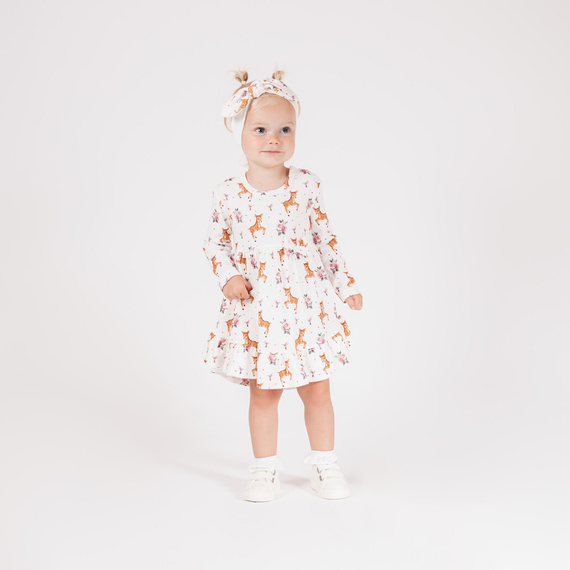 216166 Lala - Dívčí šaty Nicol, bavlna, dlouhý rukáv, jelenicová kůže