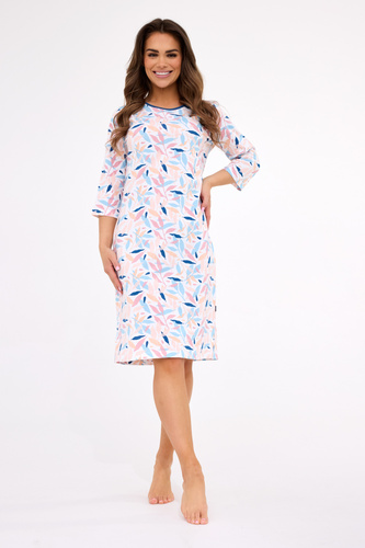 464/457 Hannah 2 Cornette - dámská bavlněná noční košile, 3/4 rukávy, délka ke kolenům