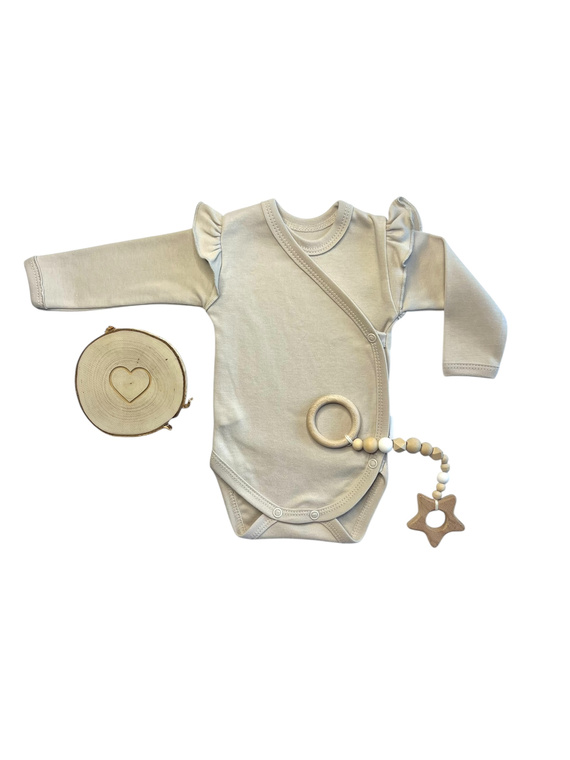 Dívčí body s dlouhými rukávy Mamatti BD15228 - 100% bavlna | OEKO-TEX | Polská kvalita