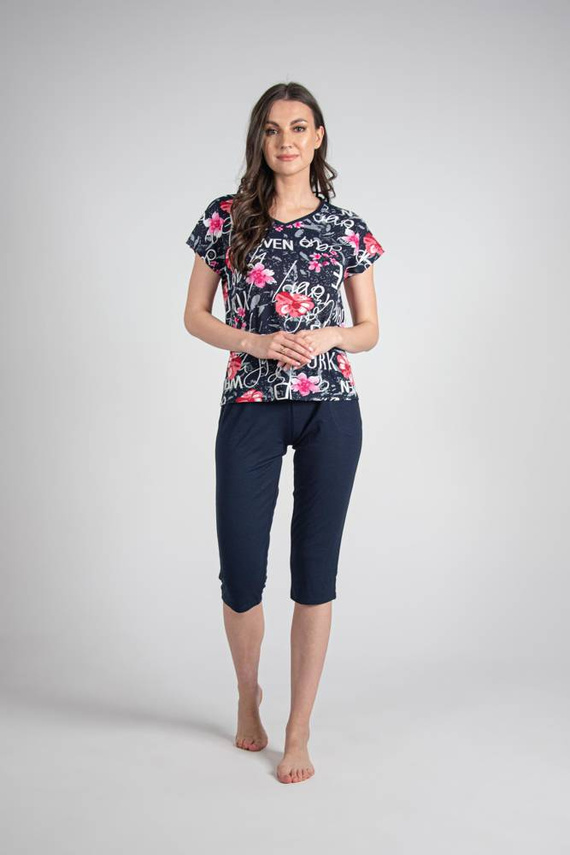676 Dámské pyžamo s podrážkou Forex - tmavě modré