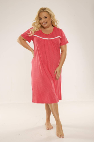 447 Juliette Plus Size Forex noční košile - malinové puntíky