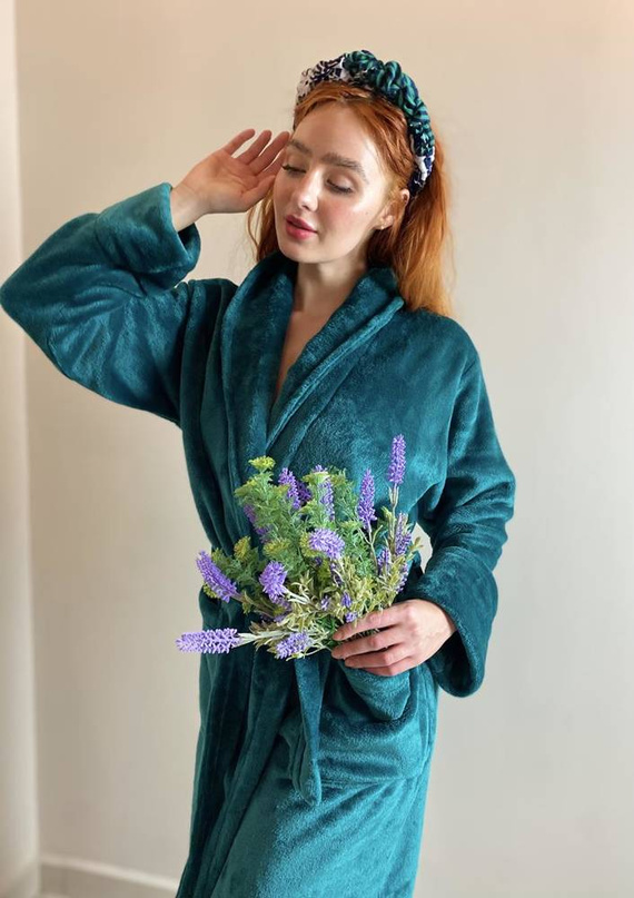 628 Abigail Dlouhý dámský župan Forex - zelený