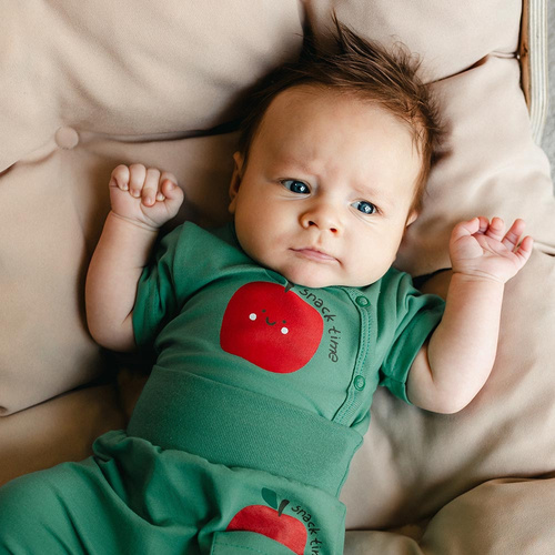 Kojenecké body Eevi Snack Time krátký rukáv bavlna pohodlné