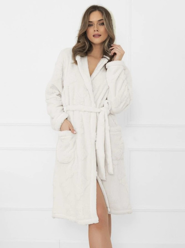 Dámský plyšový župan italské módy s kapucí, teplý, měkký bipolární