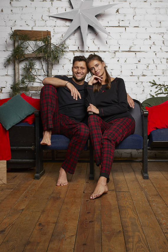 Ordesa Dámské pyžamo s dlouhým rukávem, dlouhé kalhoty Italian Fashion - černá/potisk