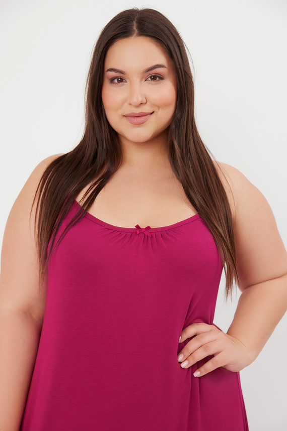 Styl noční košile, úzká ramínka Italská móda - víno