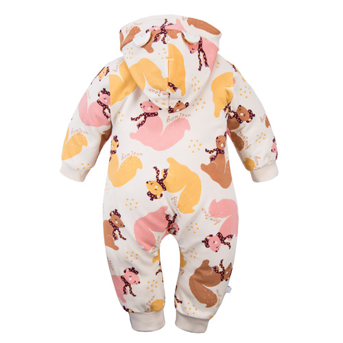 Dětská tepláková souprava Fluffy Tails Eevi - ecru, s kapucí a podzimním potiskem