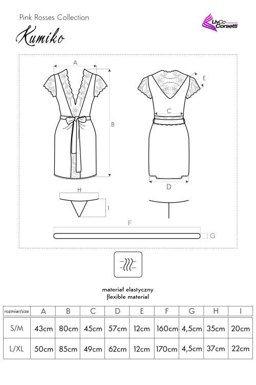 Kumiko LC 90428 Růžový dámský župan Rosses Collection LivCo Corsetti