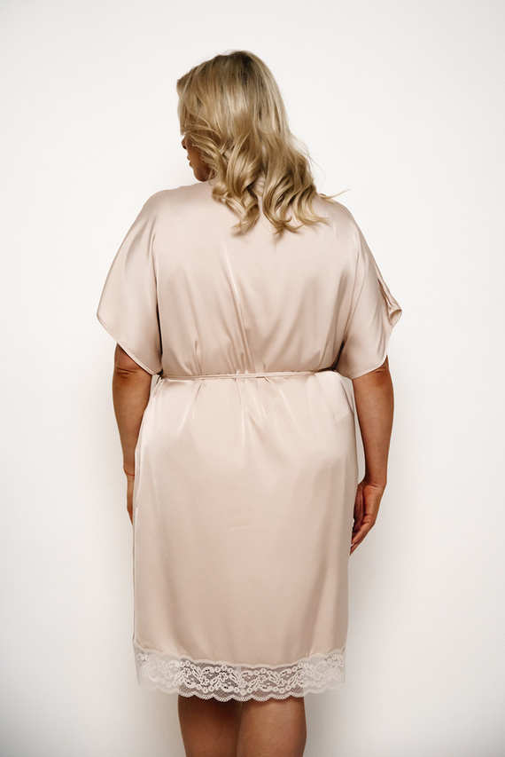 Dotykový župan s krátkým rukávem Italian Fashion - béžový