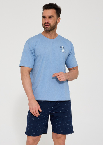 Pánské pyžamo Cornette 326/209 Pacific 100% bavlna krátký rukáv