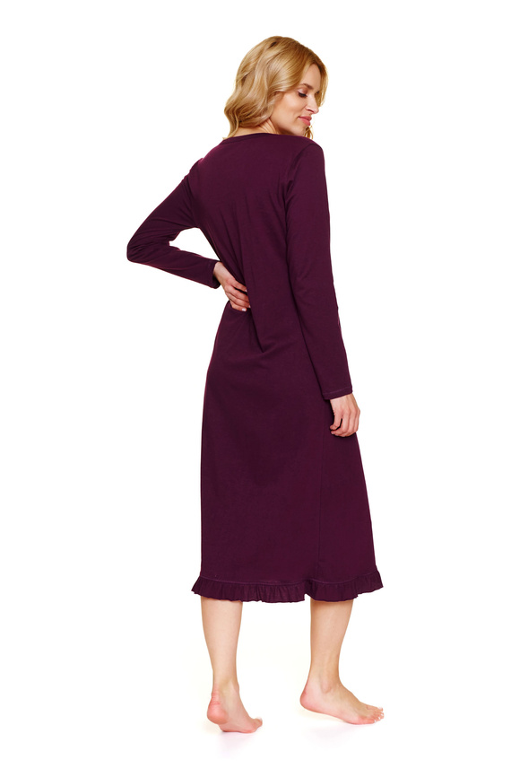 7318 Doctor Nap - Těhotenská a kojící noční košile z bavlny | Polská výroba - vínová