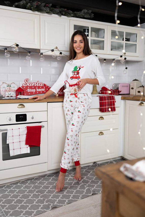 Dámské pyžamo Lillian Sensis -ecru